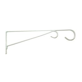 Plant Bracket, Hanging, White Powder-Coated Steel, 15-In.