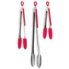 Kitchen Tongs Set, Silicone, 3-Pc.