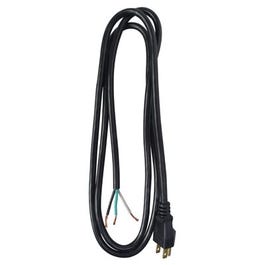 Power Supply Cord, 16/3 SJTW, Black, 6-Ft.