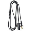 Miniature Plug Appliance Cord, 18/2 HPN, Black, 6-Ft.