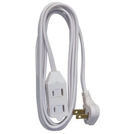 Extension Cord, 16/2 SPT-2 White, Low Profile Polarized Slender Plug, 7-Ft.