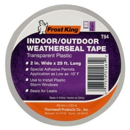 Clear Plastic Window Weatherseal Tape, 2-In. x 25-Ft.