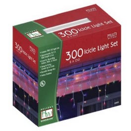 Christmas Icicle Lights Set, Multi-Color, 300-Ct.