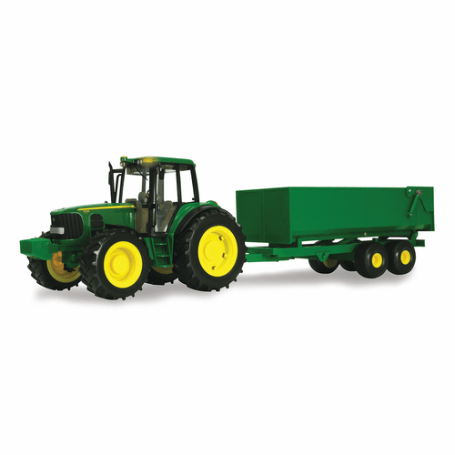 Tomy Big Farm Lights & Sounds John Deere 1:16 Scale Tractor with Wagon (Green)