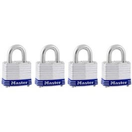 Keyed-Alike Laminated Padlocks, 4-Pack, 1-1/2 In.