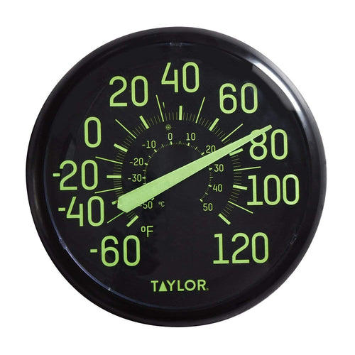 Taylor 13.25 Outdoor Glow in the Dark Thermometer