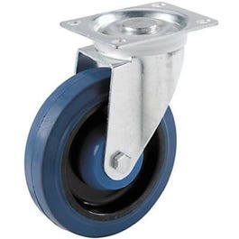 4-Inch Blue Elastic Swivel Plate Caster