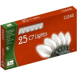 Christmas Lights Set, Clear, C7, 25-Ct.