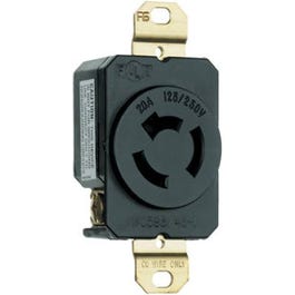 Locking Outlet, Black,  Non-NEMA, 125/250-Volt, 20-Amp