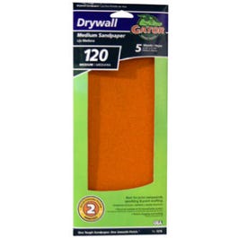 Drywall Sandpaper, 120-Grit, 4.25 x 11.25-In., 5-Pk.