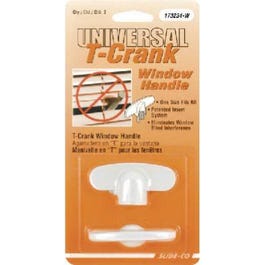 Casement Window T Crank Handles, Die-Cast White, 2-Pk.