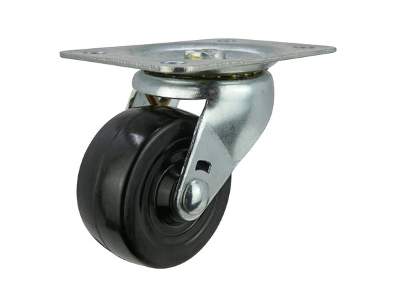 Shepherd Hardware 2-1/2-Inch Soft Rubber Swivel Plate Caster, 100-lb Load Capacity