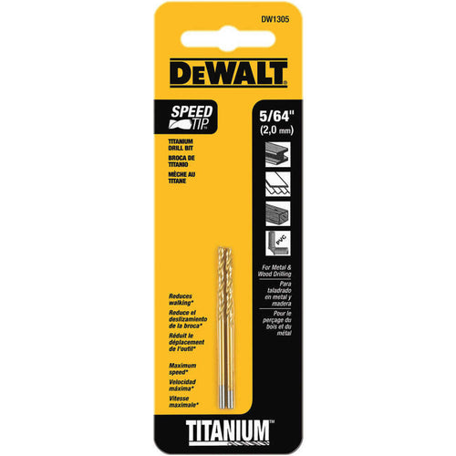 Dewalt Titanium Nitride Coating Drill Bits 5/64 in. x 2 in. (5/64 in. x 2 in.)