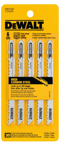 Dewalt T Shank Wood Cutting Jig Saw Blades 4 6 TPI (4 6 TPI)
