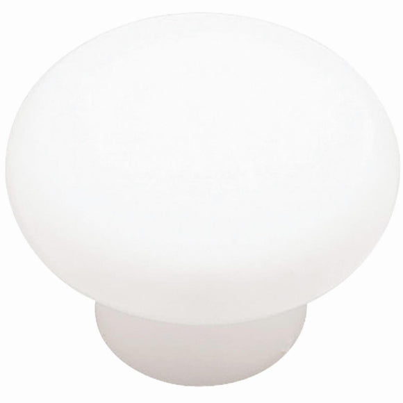 Liberty White Plastic 1-3/8 In. Cabinet Knob, (2-Pack)