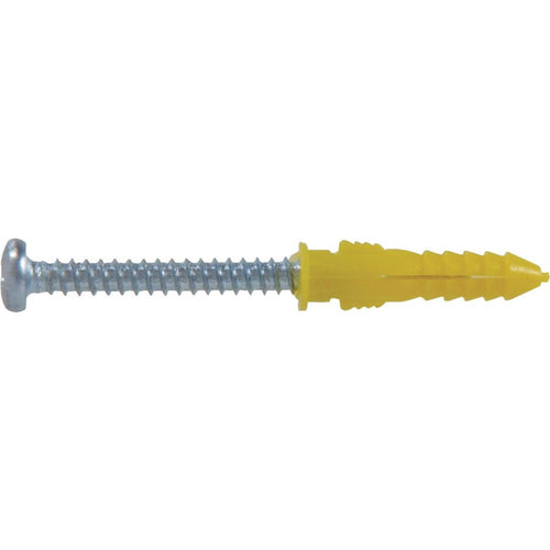 Hillman #4 - #6 - #8 Thread x 7/8 In. Yellow Ribbed Plastic Anchor (6 Ct.)