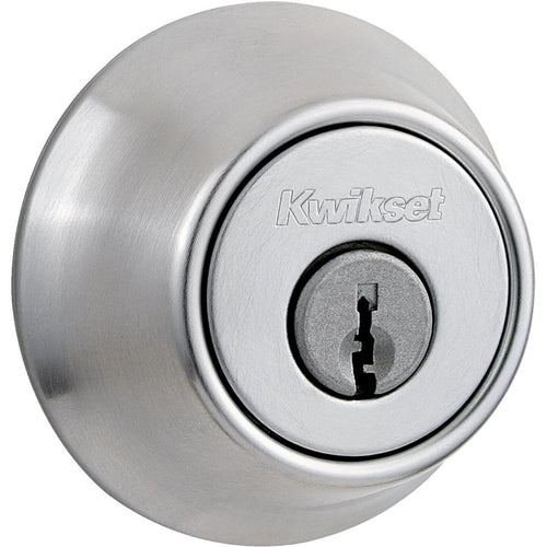 Kwikset Satin Chrome Adjustable Latch Double Cylinder Deadbolt