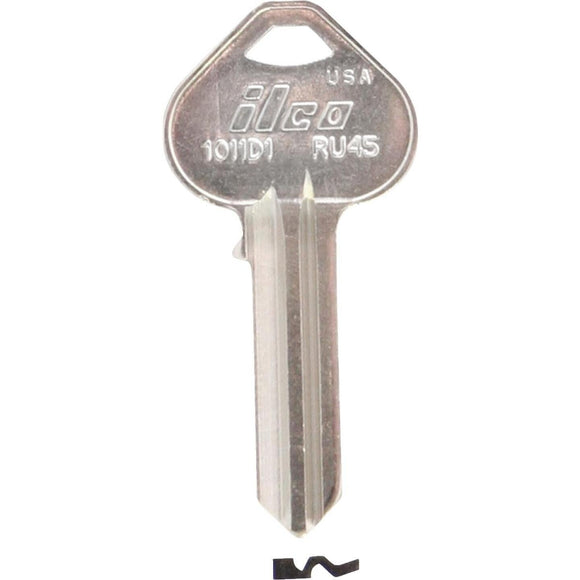 ILCO Russwin Nickel Plated File Cabinet Key, RU45 (10-Pack)