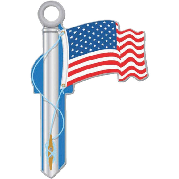 Lucky Line American Flag Design Decorative House Key, SC1