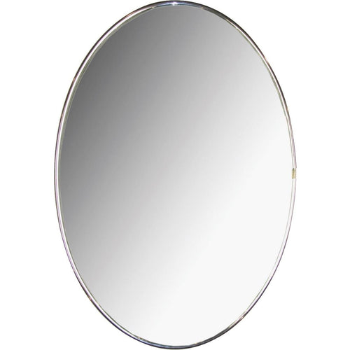 Erias Home Designs Elmvale 15 In. W. x 22 In. H. Chrome Mylar Flat Edge Oval Wall Mirror