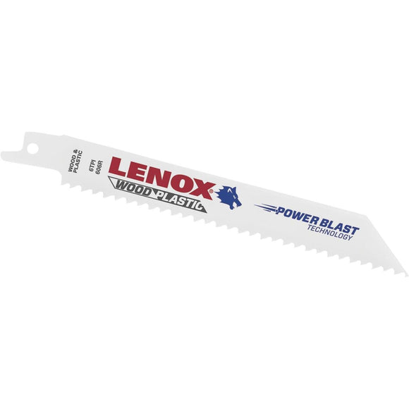 Lenox 6 In. 6 TPI Wood/Plastic Reciprocating Saw Blade (5-Pack)