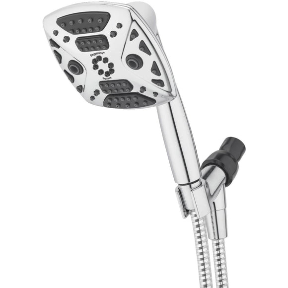 Oxygenics 7-Spray 1.8 GPM Square Handheld Shower, Chrome