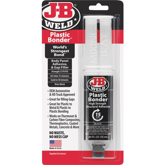 J-B Weld 0.85 Oz. Plastic Bonder Epoxy Syringe, Black