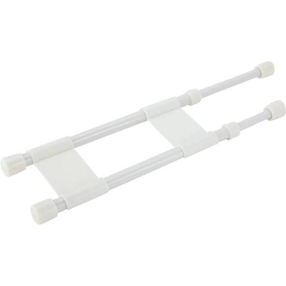 Camco Extends 10 In. to 17 In. White Cupboard RV Storage Bar