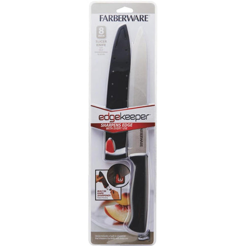 Farberware 8 In. Black Slicer Knife with Edgekeeper Sheath