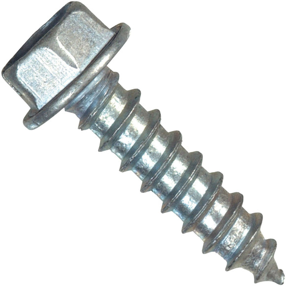 Hillman #12 x 1 In. Slotted Hex Washer Head Zinc Sheet Metal Screw (100 Ct.)