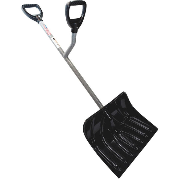 Ergieshovel 18 In. Poly Snow Shovel with 36.25 In. Steel Handle