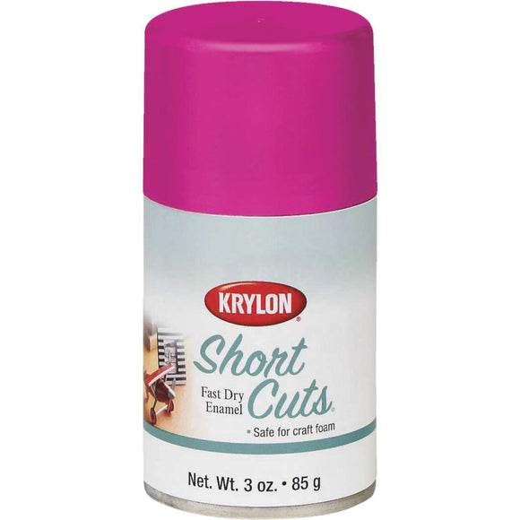 Krylon Short Cuts 3 Oz. High-Gloss Enamel Spray Paint, Hot Pink