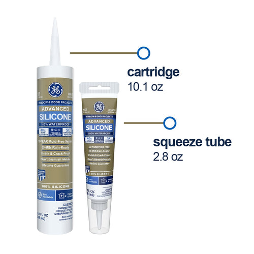 GE Sealants Advanced Silicone 2® Window & Door Sealant 10.1 Oz. Black