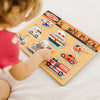 Melissa & Doug Vehicles Sound Puzzle (8-piece wooden peg puzzle)