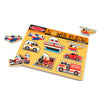 Melissa & Doug Vehicles Sound Puzzle (8-piece wooden peg puzzle)