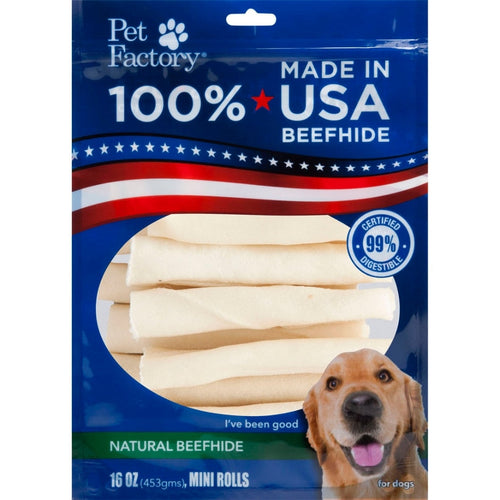 Pet Factory USA Beefhide Mini Rolls (16-oz)